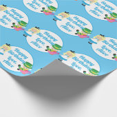 Alice im Wunderland Custom Birthday Party Blue Geschenkpapier (Ecke)