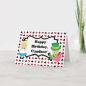Alice im Wunderland Custom Kids Happy Birthday Karte (Vorderseite)