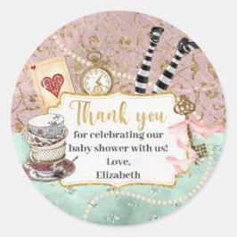 Alice im Wunderland Danke, Classic Runder Aufkleber