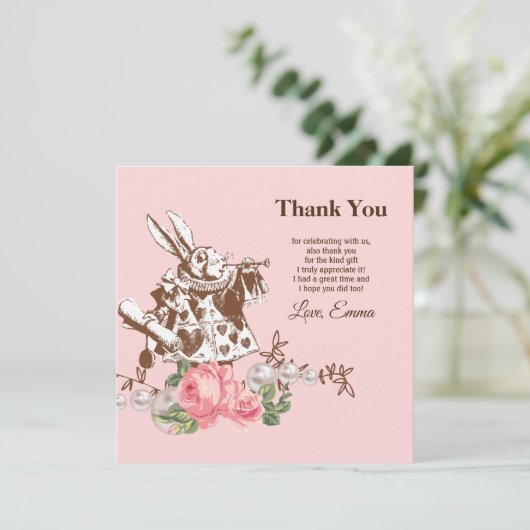 Alice im Wunderland danke Einladung (Stehend Vorderseite)