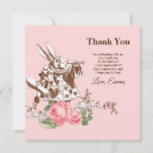 Alice im Wunderland danke Einladung (Vorderseite)