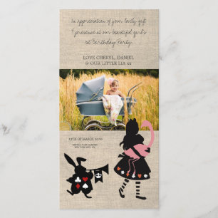 Alice im Wunderland danke Ihnen Baby Foto Card