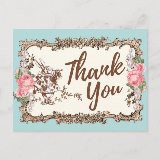 Alice im Wunderland danke Ihnen Postcard Einladungspostkarte (Vorderseite)