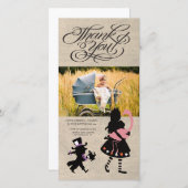 Alice im Wunderland danken Ihnen Baby-Foto-Karte Dankeskarte (Vorne/Hinten)