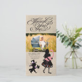 Alice im Wunderland danken Ihnen Baby-Foto-Karte Dankeskarte (Stehend Vorderseite)