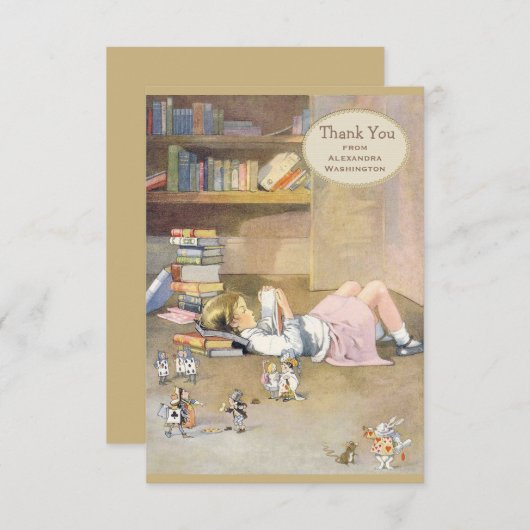 Alice im Wunderland danken Ihnen Brautparty Dankeskarte (Vorne/Hinten)