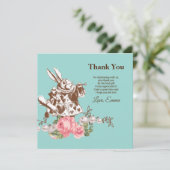 Alice im Wunderland danken Ihnen für Ihre Einladun Einladung (Stehend Vorderseite)