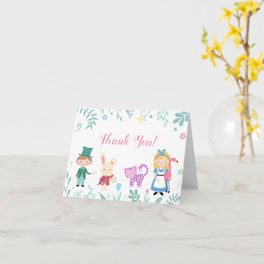 Alice im Wunderland danken Ihnen Karten (Gelbe Blume)