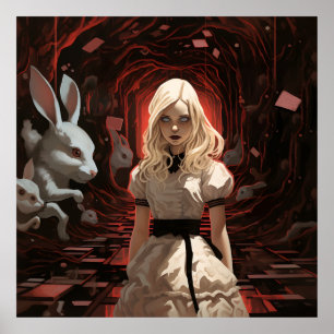 Alice im Wunderland Dark Surrealistisch Poster