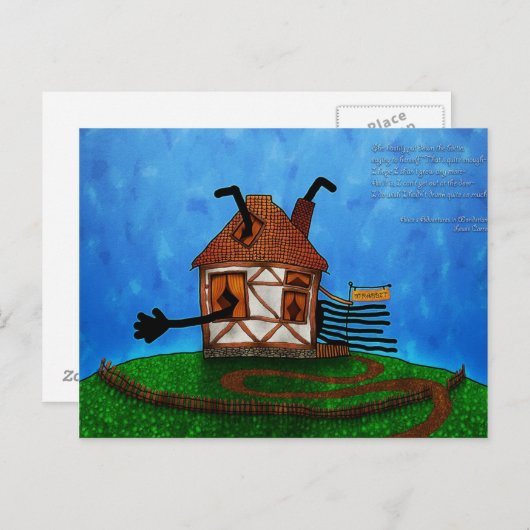 Alice im Wunderland - Das Kaninchenhaus Postkarte (Vorne/Hinten)