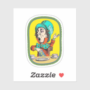 Alice im Wunderland, das Mad Hatter Aufkleber