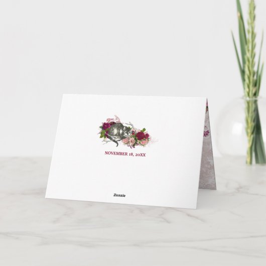 Alice im Wunderland Das Mad Hatter Tee Party Dankeskarte (Rückseite)