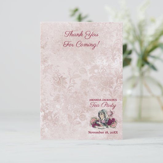 Alice im Wunderland Das Mad Hatter Tee Party Dankeskarte (Stehend Vorderseite)