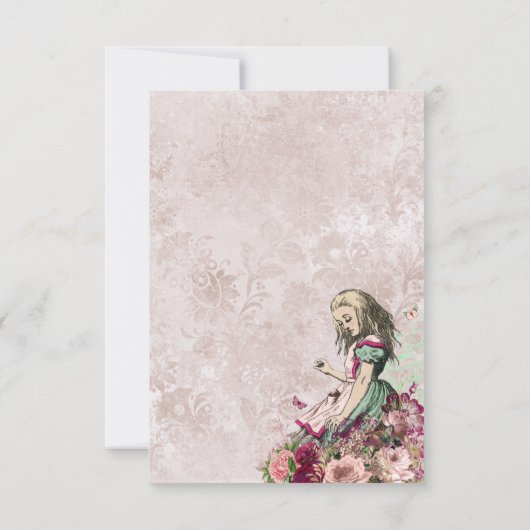 Alice im Wunderland Das Mad Hatter Tee Party Dankeskarte (Rückseite)