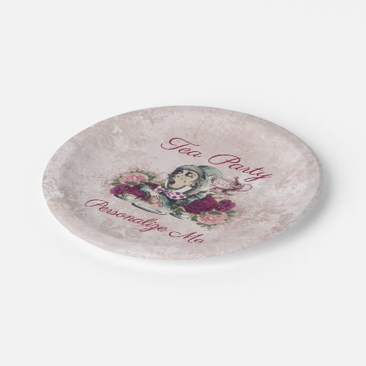 Alice im Wunderland Das Mad Hatter Tee Party Pappteller (Schrägansicht)