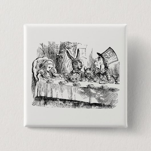 Alice im Wunderland - Das Tea-Party des Mad Hatter Button (Vorderseite)