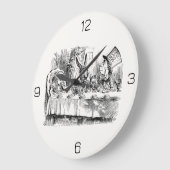 Alice im Wunderland - Das Tea-Party des Mad Hatter Große Wanduhr (Winkel)