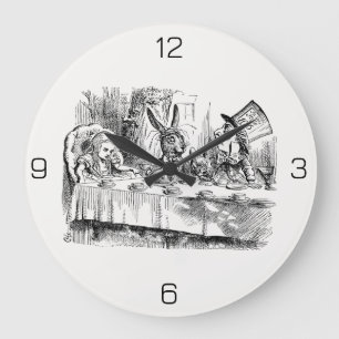 Alice im Wunderland - Das Tea-Party des Mad Hatter Große Wanduhr