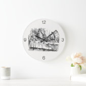 Alice im Wunderland - Das Tea-Party des Mad Hatter Große Wanduhr (Zuhause)