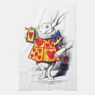 Alice im Wunderland das weiße Kaninchen durch Geschirrtuch