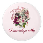 Alice im Wunderland Das weiße Kaninchen Personalis Keramikknauf (Vorderseite)