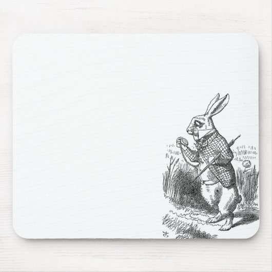 Alice im Wunderland das weiße Kaninchen Vintag Mousepad (Vorne)