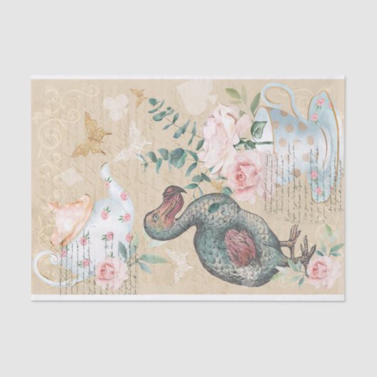 Alice im Wunderland Decoupage Dodo Bird Seidenpapier (Vorderseite)