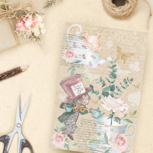 Alice im Wunderland Decoupage Mad Hatter Seidenpapier