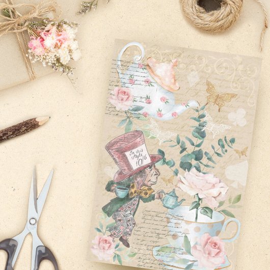 Alice im Wunderland Decoupage Mad Hatter Seidenpapier