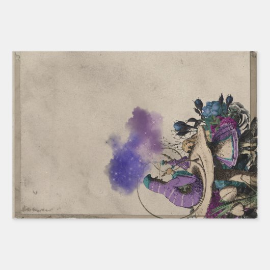 Alice im Wunderland der lila Raupe Geschenkpapier Set (Vorderseite)