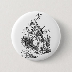 Alice im Wunderland der weiße Hase vintage Button