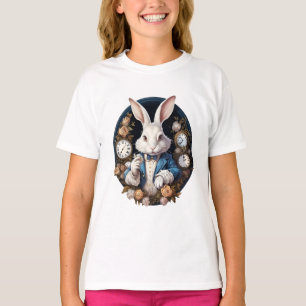 Alice im Wunderland der Weißen Kaninchen und Rose T-Shirt