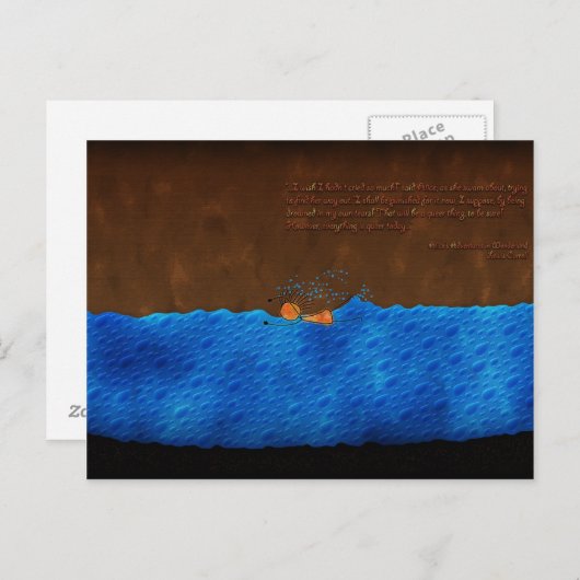 Alice im Wunderland des Tränenpools Postkarte (Vorne/Hinten)