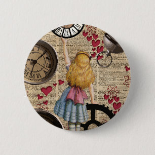 Alice im Wunderland, die in Zeit reist Button