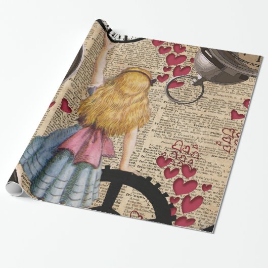 Alice im Wunderland, die in Zeit reist Geschenkpapier (Ungerollt)