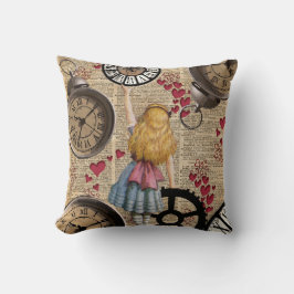 Alice im Wunderland, die in Zeit reist Kissen