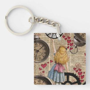 Alice im Wunderland, die in Zeit reist Schlüsselanhänger