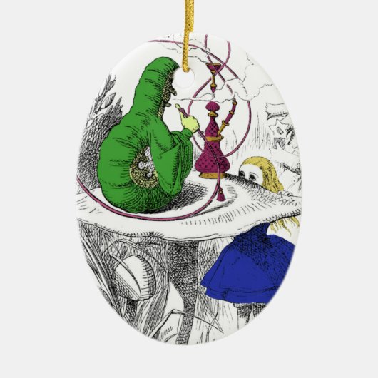 Alice im Wunderland - die Raupe Keramikornament (Vorne)