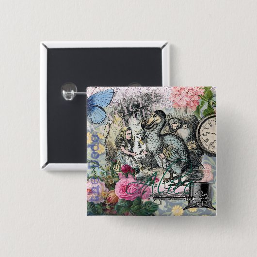 Alice im Wunderland Dodo Klassische Kunstwerke Button (Vorne & Hinten)
