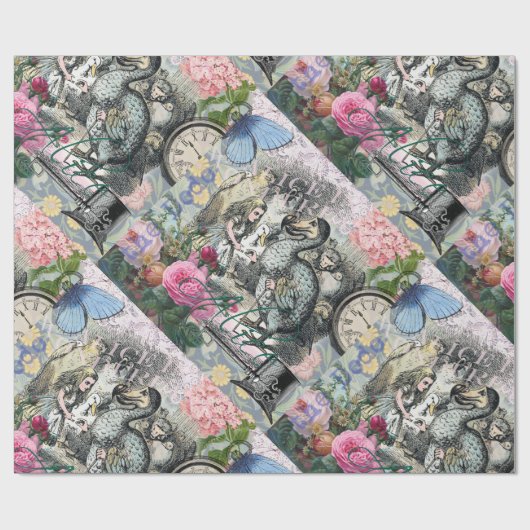 Alice im Wunderland Dodo Klassische Kunstwerke Geschenkpapier (Flach)