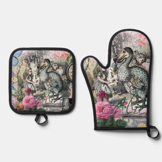 Alice im Wunderland Dodo Klassische Kunstwerke Ofenhandschuh & Topflappen-Set (Vorderseite)