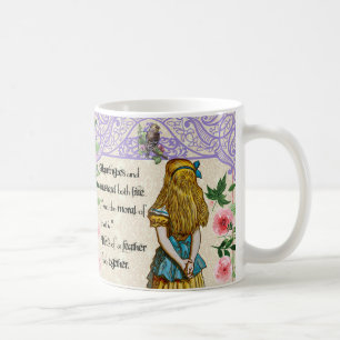 Alice im Wunderland Doppelzitat-Tasse, vintage Kaffeetasse