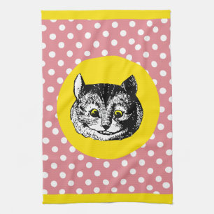 Alice im Wunderland-Dotty Cheshire-Katzen-Tee-Tuch Handtuch