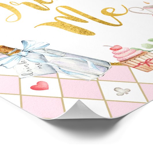 Alice im Wunderland DRINK ME Party Unterschreiben Poster (Ecke)