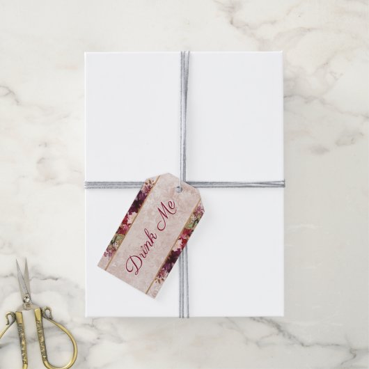 Alice im Wunderland Drink Me Tee Gastgeschenk Geschenkanhänger (Mit Garn)