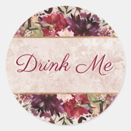 Alice im Wunderland Drink Me Tee Gastgeschenk Runder Aufkleber