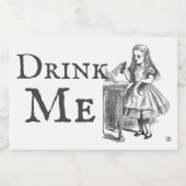 Alice im Wunderland Drink Me Vintages Gastgeschenk Schaumweinetikett (Einzelnes Label)