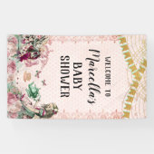 Alice im Wunderland Dusche Blush & Minze Banner (Horizontal)