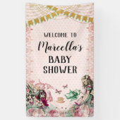 Alice im Wunderland Dusche Blush & Minze Banner (Vertikal)