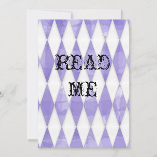 Alice im Wunderland Dusche Einladung (Vorderseite)